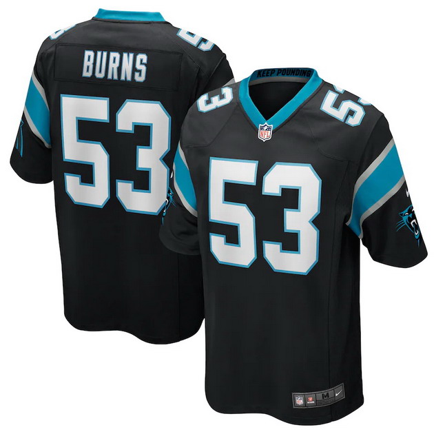 mens nike brian burns black carolina panthers game jersey